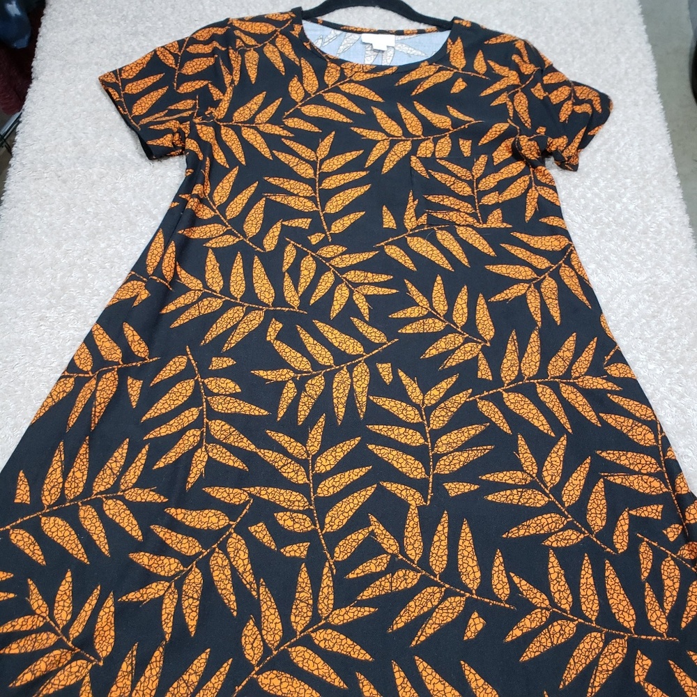 Lularoe Carly dress halloween black and orange